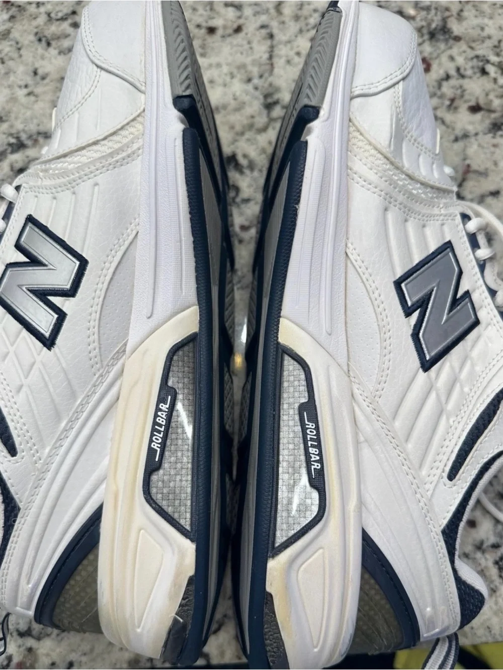 New Balance 856 MX856WN White/Navy Leather Low Top Men's Rollbar Sneakers